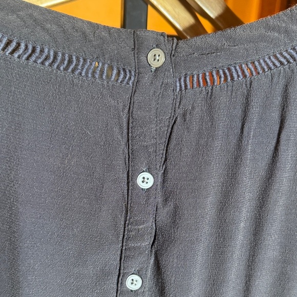 LOFT Charcoal Gray and Blue Peplum Blouse Size Small - Picture 8 of 8